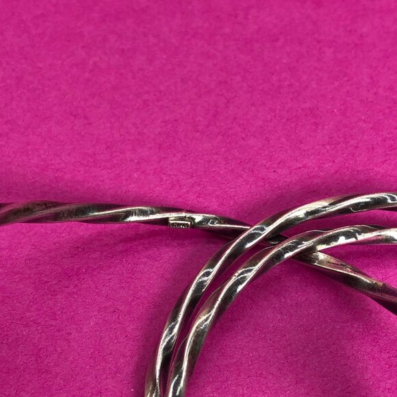 Vintage triple twisted bangle silver 925 - 00G01Q - Picture 2 of 2